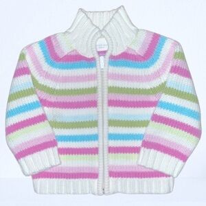 Second Step Baby Girls Striped Zip-up Sweater​​​​​​​​​​​​​​​​​​​​​​​​​